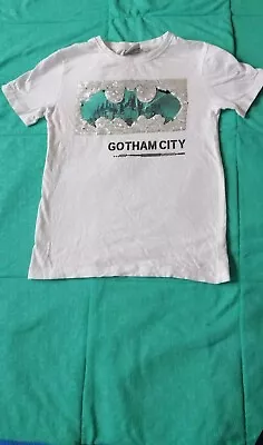 Buy Boys Next Sequin Batman T-shirt 8yrs • 5£
