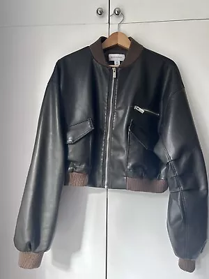 Buy Warehouse Washed Distressed PU Bomber Jacket (UK 12)  (NEW OTHER*) • 20£