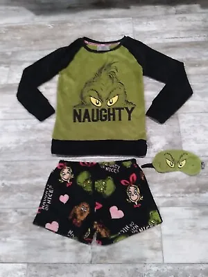Buy Grinch Pajamas Shorts Shirt Set Dr Seuss Eye Mask CHRISTMAS*SZ XS*Cindy Lou Who • 142.24£