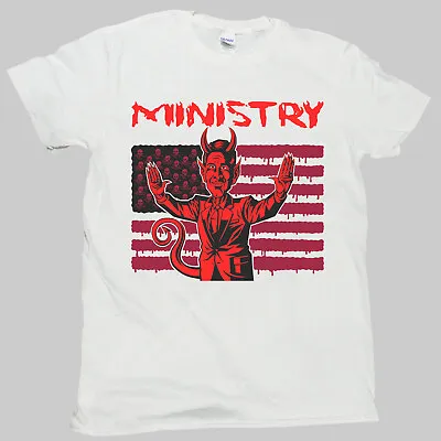 Buy Ministry Industrial Rock Metal White Unisex T-shirt S-3XL • 14.99£