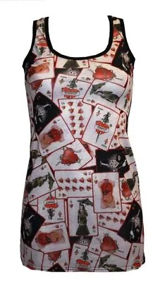 Buy New Playing Cards Heart Tattoo Print Long Vest Top Summer Dress Goth Punk Emo • 18.69£