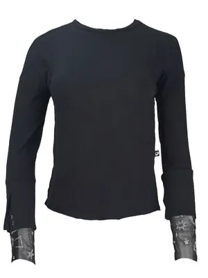 Buy TEREZ Women's Black Hologram Galaxy Foil Long Sleeve Shirt #12648337 NWT • 35.04£