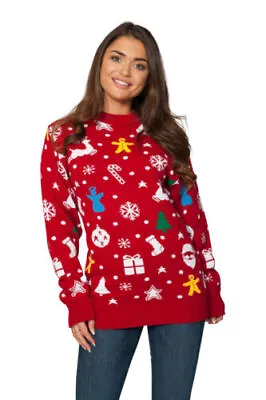 Buy Unisex Christmas Xmas Jumper Santa Sweater Couples Dress Retro Novelty Vintage • 19.19£