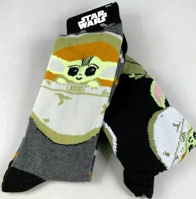 Buy Star Wars Grogu Mandalorian 2 Pairs Socks Crew Cut Size 6-12 Baby Yoda The Child • 8.73£