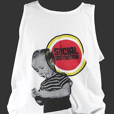 Buy Social Distortion Hardcore Punk Rock T-SHIRT Vest Top Unisex White S-2XL • 13.99£