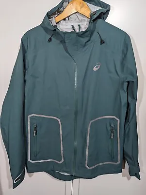 Buy Asics Motion Protect Jacket Mens Large Hampton Green Hooded Running Parka Coat • 54.99£