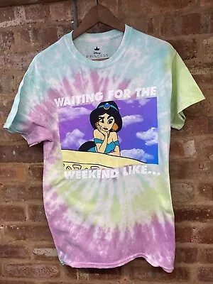 Buy Disney Princess Jasmine Waiting For The Weekend Tye Dye T Shirt M Medium • 12.95£