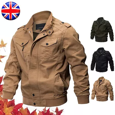 Buy Men's Military Tactical Bomber Jacket Army Cargo Combat Casual Cotton Work Coats • 12.99£