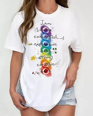Buy Charka Shirt | 7 Vibrations Shirt | Meditation Shirt | Daily Affirmation Shirt • 11.77£