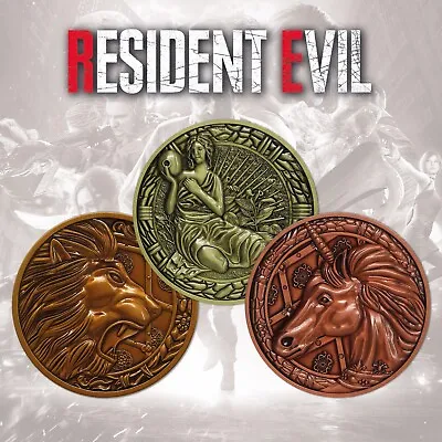 Buy Resident Evil 2 R.P.D. Embossed Medallions Collector Set DIsplay Stands INCLUDED • 43.99£