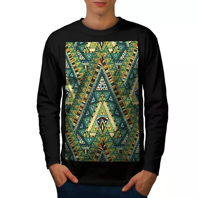 Buy Wellcoda Spirit Pattern Mens Long Sleeve T-shirt, Colorful Graphic Design • 17.99£