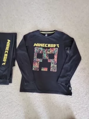Buy Minecraft Boys Pyjama Set With Long Bottoms & Gamer T-Shirt PJs M&S Age 12 • 5£