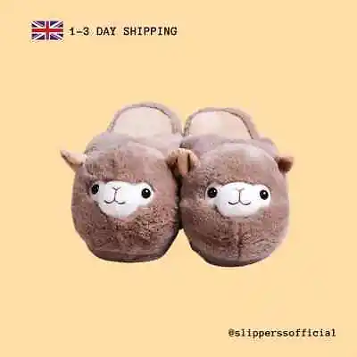 Buy Alpaca Slippers For Adults Kids Ladies - Cute Novelty Non Slip Animal Gift Shoes • 19.99£
