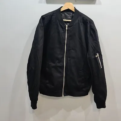 Buy ASOS Design Bomber Jacket 100% Cotton Smart Coat Size Medium Black • 1.99£