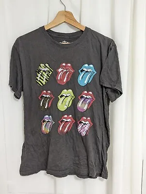 Buy THE ROLLING STONES Mens Band T-Shirt Grey Large Official • 9.99£