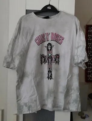 Buy Guns N Roses Womens T Shirt Rock Merch Band Tee Marbled Effect Sz XS Ladies Top • 5.50£