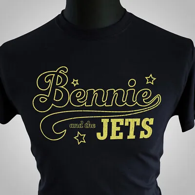 Buy Bennie And The Jets Retro T Shirt Tribute 70's Cool Mid Atlantic Music Navy Blck • 15.99£