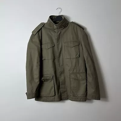 Buy Vintage Men’s GAP Military Jacket 2000s Khaki Heavy Duty Coat Size L • 29.99£