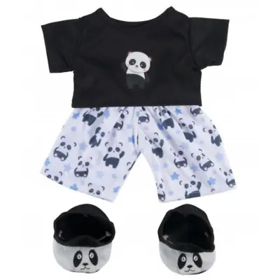 Buy TEDDY BEAR CLOTHES Panda Pyjamas PJ & Slippers Fit 16 /40cm BUILD A Teddy Bear • 12.90£