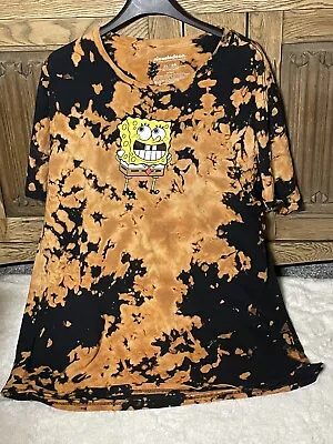 Buy Mens SPONGEBOB Tie Dye T- Shirt, Size XL, Preowned, Orange & Black • 3.99£