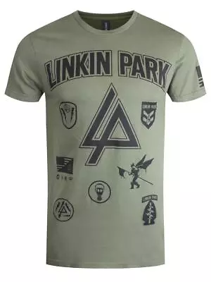 Buy Linkin Park Patches Mens Green T-Shirt-Extra Large (42 - 44 ) • 21.99£