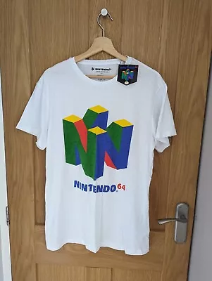 Buy Nintendo N64 Officially Licenced T-Shirt White Logo Graphic Difuzed Large  • 15£