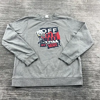 Buy Vans Sweatshirt Size XL Youth Off The Wall Captain Marvel Gray • 13.38£