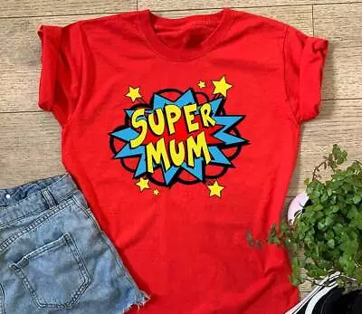 Buy Ladies Super Mum Comic T Shirt Superhero Mothers Day Birthday Christmas Gift Top • 13.99£