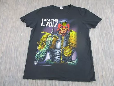 Buy Judge Dredd T Shirt Mens Large 100% Cotton Gildan Black 2000AD • 19.77£
