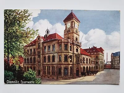 Buy Postcard Chemnitz Fire Station Fire Brigade Run 1910 • 5.15£