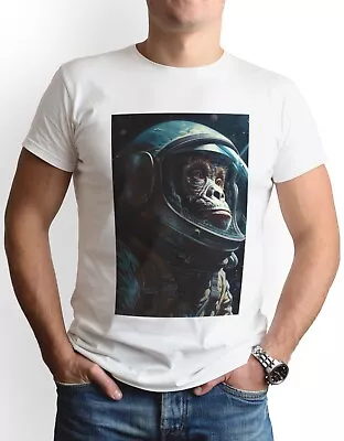 Buy Space Monkey T-Shirt Gift Cool Astronaut Chimp Art Animal Spaceman Funny Cool • 6.99£