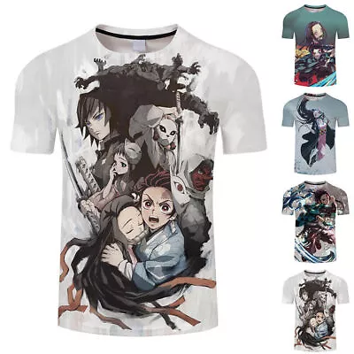 Buy Anime Demon Slayer Shirts Adult Women Men T-Shirt 3D Print Short Sleeve Tee Top • 12.39£