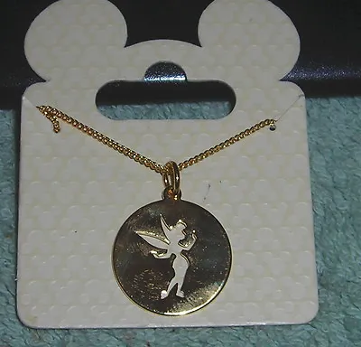 Buy Disney Peter Pan Tinkerbell Gold Tone 18  Pendant Necklace • 14.04£