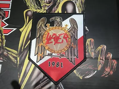 Buy Slayer Patch Shield Thrash Metal Battle Jacket 666 1981 Anthrax Black Border Xxx • 12.33£