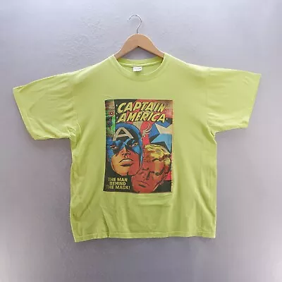 Buy Captain America T Shirt 16 Year Green Graphic Print Marvel Avengers Short Sleeve • 8.09£