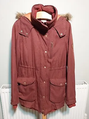 Buy Vans Ladies Coat/Jacket With Hoodie Size Large In Maroon • 19.99£