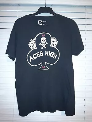 Buy Men's Primark Medium Black T-Shirt With Design - Aces High • 2£