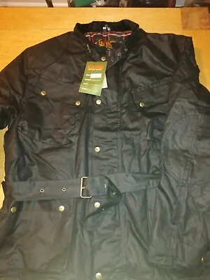 Buy Men's Game Technical Apparel Quilted Wax Biker Jacket Size XXL • 98.98£
