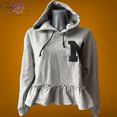 Buy 12 Midnight Ladies Pullover Hoodie Cropped Oversized Hoodie Size 8-10 Grey • 15.99£