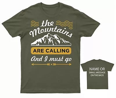 Buy The Mountains Are Calling And I Must Go T-Shirt Outdoor Adventure Graphic • 14.95£