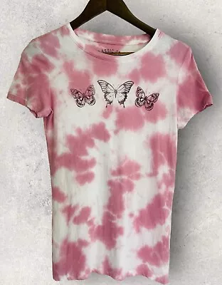 Buy Aeropostale T-shirt Womens Medium Pink Tie Dye Butterflies Graphics Short Sleeve • 10.30£