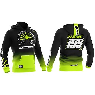 Buy Bright Yellow Loko Life Sublimated Hoodie (Adult) Motocross Motorsport Race N... • 59.99£