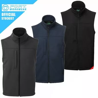 Buy Mens Softshell Bodywarmer Fleece Lined Windproof Sleeveless Work Gilet Zip Up  • 16.95£