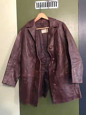 Buy Vintage Dark Red 60’s Welbar English Nappa Leather Jacket • 35£