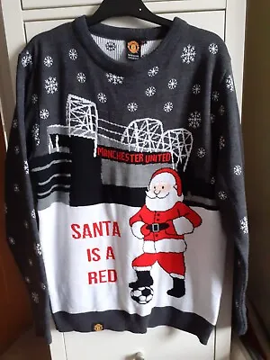 Buy Manchester Utd Christmas Jumper Adult Size M Excellent Condition • 22£