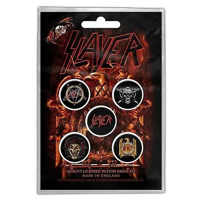 Buy Slayer Eagle Button Badge 5 X Set Pack Lapel Badge Official Metal Band Merch New • 8.14£