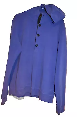 Buy Elvine Smart Designer Blue Button Front Stretch Hoodie Jumper Top XL • 27.99£