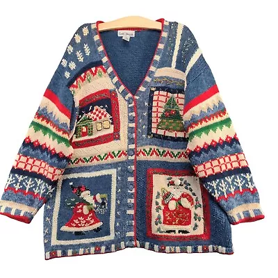 Buy Croft & Barrow Women's Christmas Cardigan Sweater Multi 26/28 Vintage • 28.42£