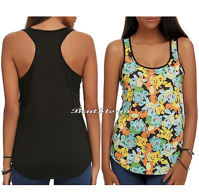 Buy Pokemon GO Starters Sublimation Racer Back  Tank Top Shirt JRS Ladies S-L NWT • 23.58£