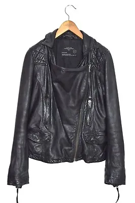 Buy *STUNNING* AllSaints Ladies STANTON Leather Biker Jacket UK10 US6 EU38 Moto • 99.99£